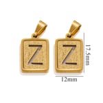 Gold color / 1 Piece Simple Fashionable Style Square Letter Z Shape Titanium Steel  Gold Color Unisex Pendant Picture26